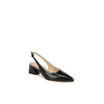 Franco Sarto Womens Racer Slingback Low Block Heel Pointed Toe Pump, Black, 6