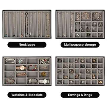 Elegant Stackable Jewelry Tray Set for Organizing Accessories