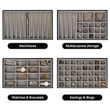 Elegant Stackable Jewelry Tray Set for Organizing Accessories