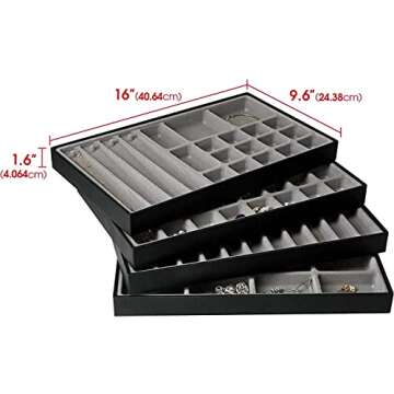 Elegant Stackable Jewelry Tray Set for Organizing Accessories