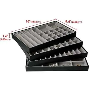 Elegant Stackable Jewelry Tray Set for Organizing Accessories
