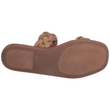 Steve Madden Women's Newbie Flat Sandal, Bronze, 8.5