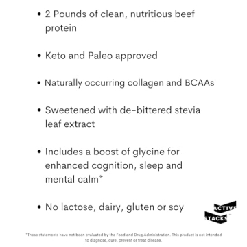 Active Stacks Beef Protein Isolate Powder for Adults - 2 Pound
