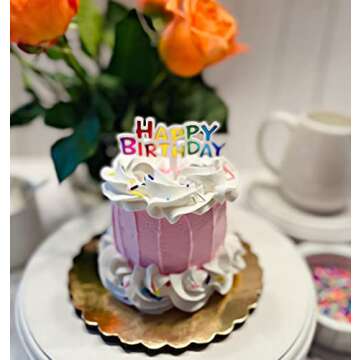 Dezicakes Fake Cake- Mini Cake Fake Food Artificial Cake- Cake Decor-Cake Decoration Cake Display- Fake Cupcakes-Fake Cakes-Realistic Fake Food Fake Mini Cake Pink Birthday