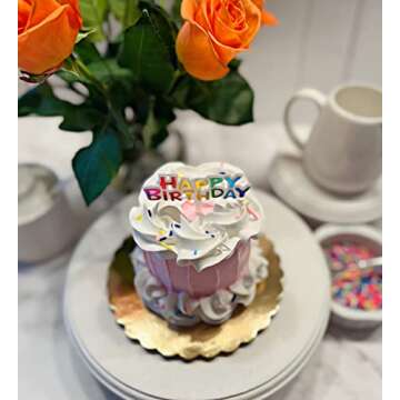 Dezicakes Fake Cake- Mini Cake Fake Food Artificial Cake- Cake Decor-Cake Decoration Cake Display- Fake Cupcakes-Fake Cakes-Realistic Fake Food Fake Mini Cake Pink Birthday