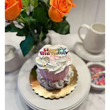 Dezicakes Fake Cake- Mini Cake Fake Food Artificial Cake- Cake Decor-Cake Decoration Cake Display- Fake Cupcakes-Fake Cakes-Realistic Fake Food Fake Mini Cake Pink Birthday