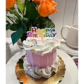 Dezicakes Fake Cake- Mini Cake Fake Food Artificial Cake- Cake Decor-Cake Decoration Cake Display- Fake Cupcakes-Fake Cakes-Realistic Fake Food Fake Mini Cake Pink Birthday