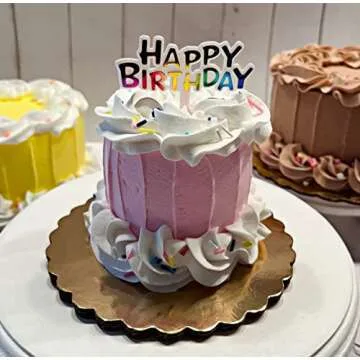 Dezicakes Fake Cake- Mini Cake Fake Food Artificial Cake- Cake Decor-Cake Decoration Cake Display- Fake Cupcakes-Fake Cakes-Realistic Fake Food Fake Mini Cake Pink Birthday