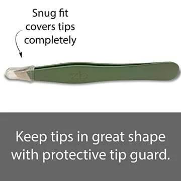 Tweezers – Surgical Grade Stainless Steel - Slant Tip for Expert Eyebrow Shaping and Facial Hair Removal – with Protective Pouch (Sage)