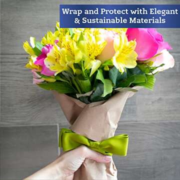 FIESTA WRAPS Brown Kraft Paper Roll 17.5 in x 1320 in (110 ft) Made in The USA - Brown Wrapping Paper Roll - Kraft Table Runner - Papel Craft