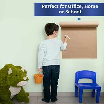 FIESTA WRAPS Brown Kraft Paper Roll 17.5 in x 1320 in (110 ft) Made in The USA - Brown Wrapping Paper Roll - Kraft Table Runner - Papel Craft