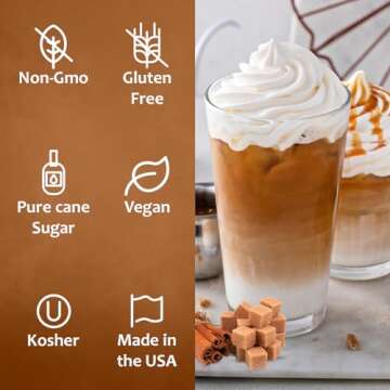 Syruvia Brown Sugar Cinnamon Syrup for Coffee 25.4 Ounces Brown Sugar Cinnamon Coffee Syrup Flavor,