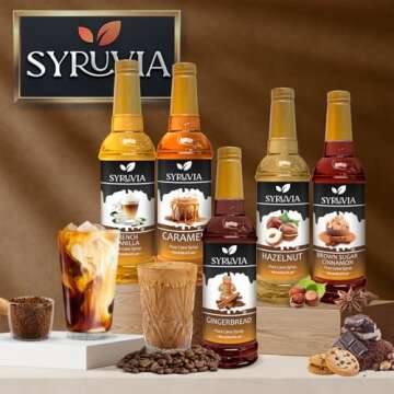 Syruvia Brown Sugar Cinnamon Syrup for Coffee 25.4 Ounces Brown Sugar Cinnamon Coffee Syrup Flavor,