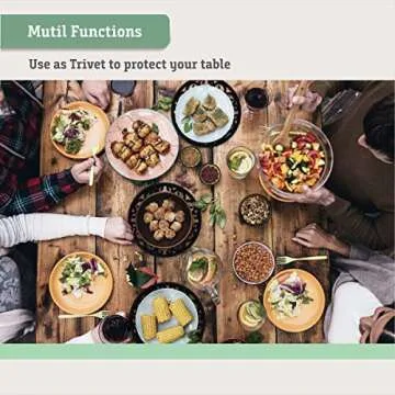 Makerstep Silicone Trivet Mat 3 Set in Heart Design Trivets. Hot Pan Holder Hot Pads for Countertop & Table. Non Slip, Serving Dishes Plates. Dishwasher Safe, Heat Resistant Kitchen Gadgets, Black