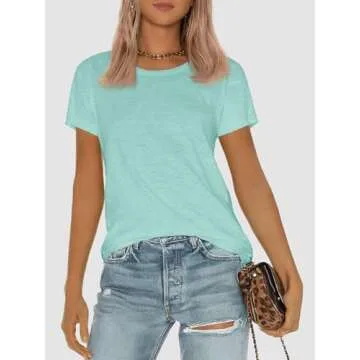 ATHMILE Women's Casual Summer Tops - Soft Short Sleeve T-Shirts