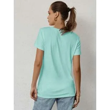 ATHMILE Women's Casual Summer Tops - Soft Short Sleeve T-Shirts