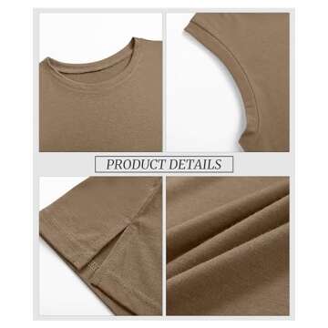 Ficerd 4 Pack Women's Sleeveless Tops, Casual Summer Loose Fit T Shirts Solid Color Tunic Tank Tops Ladies' Crew Neck Tee