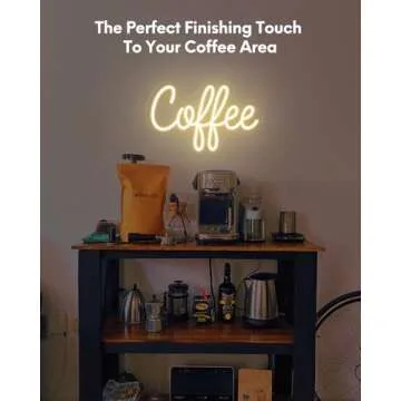 Coffee Neon Sign for Coffee Bar Sign, Stepless Dimmable LED Coffee Sign for Wall Coffee Decor for Coffee Station, Coffee Shop, Coffee Section, Coffee Art, Kitchen, Coffee Area, Gift