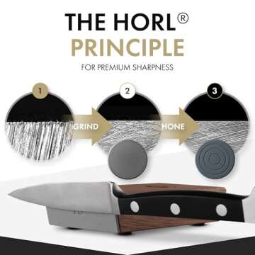HORL 2 Walnut Rolling Knife Sharpener - Kitchen Knife Sharpener for Razor Sharp Edges Made in Germany - Easy Knife Sharpening Kit - Knife Sharpener Roller with Magnetic Holder with 15 & 20 Degrees