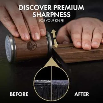 HORL 2 Walnut Rolling Knife Sharpener - Kitchen Knife Sharpener for Razor Sharp Edges Made in Germany - Easy Knife Sharpening Kit - Knife Sharpener Roller with Magnetic Holder with 15 & 20 Degrees