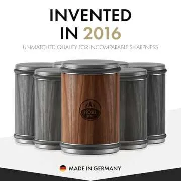 HORL 2 Walnut Rolling Knife Sharpener - Kitchen Knife Sharpener for Razor Sharp Edges Made in Germany - Easy Knife Sharpening Kit - Knife Sharpener Roller with Magnetic Holder with 15 & 20 Degrees