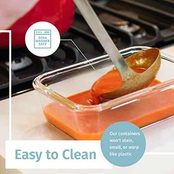 4-Pack 28oz Glass Food Storage Containers with Lids