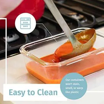 4-Pack 28oz Glass Food Storage Containers with Lids