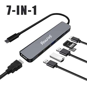 yoxxzus USB-C Hub Multiport Adapter for Switch/Switch OLED/MacBook/iPad Pro/Laptop