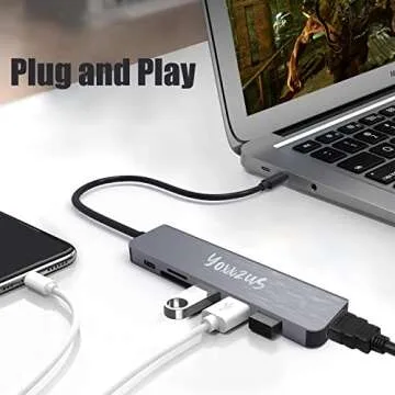 yoxxzus USB-C Hub Multiport Adapter for Switch/Switch OLED/MacBook/iPad Pro/Laptop