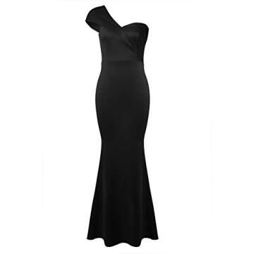 Grace's Secret Women's Sexy One Shoulder Ponti Gown Mermaid Evening Maxi Party Dress