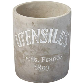 Mud Pie Concrete Utensils Crock, Gray (4584006)