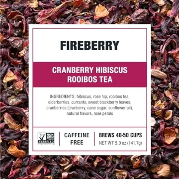 Tiesta Cranberry Hibiscus Rooibos Tea - 5oz Loose Leaf Blend