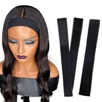 Atimiaza Elastic Lace Melting Bands for Wigs, Lace Front Edge Wrap to Lay Edges (Pack of 2)