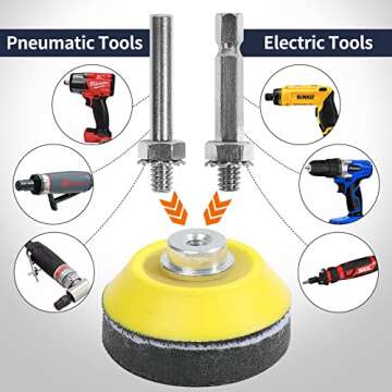 Pomsare 120pcs 3inch Sanding Discs with 2 & 3inch Backer Pads and Sanding Sponge Sander for Drill Grinder Rotary Tools Attachment with 1/4" Shanks, Sanding Pads 80-3000 Grit