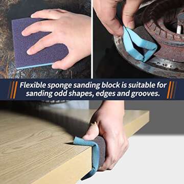 Pomsare 120pcs 3inch Sanding Discs with 2 & 3inch Backer Pads and Sanding Sponge Sander for Drill Grinder Rotary Tools Attachment with 1/4" Shanks, Sanding Pads 80-3000 Grit