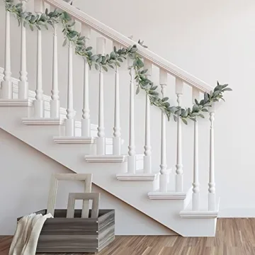 Quadow Artificial Lamb's Ear Greenery Garland, 6 Ft Long Artificial Lambs Ear Garlands Room Decor Green Leaves Vines Garland Home Party Garden Decor