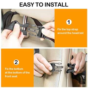 JUCAINHI Car Storage Organizer 2 PCS,Car Backseat Organizer for Kids Durable Waterproof Oxford Fabric with Touchable Tablet Holder 8 Mesh Pockets and 2 Pockets for Snacks Toys,Car Travel Accessories