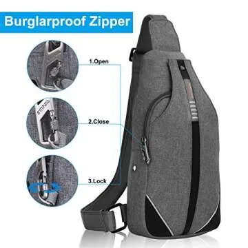 WATERFLY Small Crossbody Sling Backpack Anti Theft Travel Bag for Men and Women