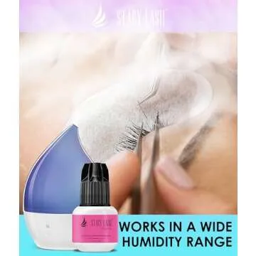 Volume Eyelash Extension Glue Stacy Lash 0.17fl.oz/5ml/3-4 Sec Drying Time/Retention 6 Weeks/Black Adhesive/Professional Supplies/Pegamento de Pestañas