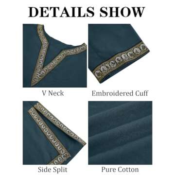 Gafeng Mens Medieval Pirate Halloween Tunic Shirt