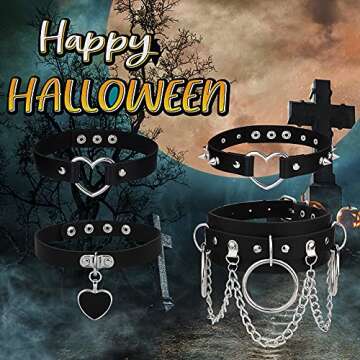 Punk Leather Choker Necklace Set for Stylish Women