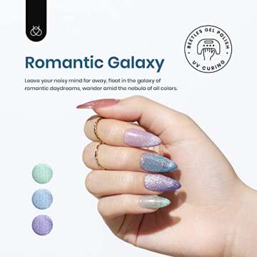 Beetles 6 Colors Holographic Glitter Cat Eye Spring Gel Nail Polish Kit with Magnet Romantic Galaxy ...