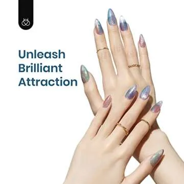 Beetles 6 Colors Holographic Glitter Cat Eye Spring Gel Nail Polish Kit with Magnet Romantic Galaxy Series Soak Off Uv Led Gel Nail Polish Set Home Diy Manicure Nail Salon Varnish Nail Art