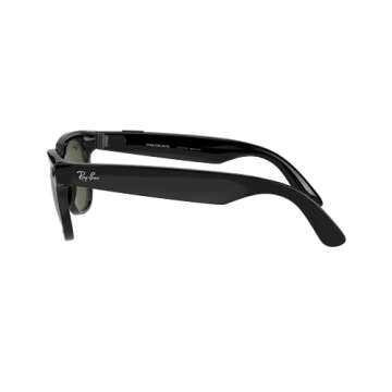 Ray-Ban Stories | Meteor Square Smart Glasses, Shiny Black/Green, 51 mm