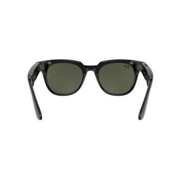 Ray-Ban Stories | Meteor Square Smart Glasses, Shiny Black/Green, 51 mm