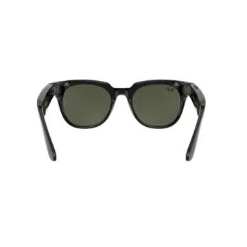 Ray-Ban Stories | Meteor Square Smart Glasses, Shiny Black/Green, 51 mm