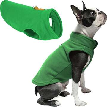 Gooby Fleece Vest Dog Sweater - Green, X-Large - Warm Pullover Fleece Dog Jacket with O-Ring Leash -...