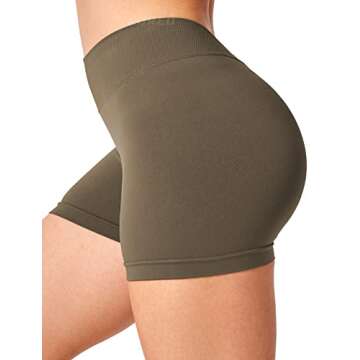 YEOREO Workout Scrunch Shorts Women V Back Gym Butt Lifting Liz High Waisted Seamless Shorts Coffee S