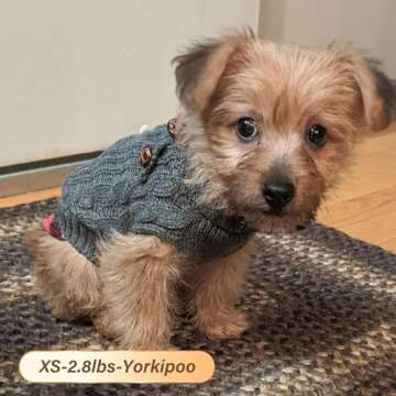 KYEESE Dogs Sweater with Gingham Doggie Pullover Small Dog Sweater Knitwear Knit Dog Sweaters for Small Dogs Male Warm Dog Coats Dog Clothes for Fall Winter