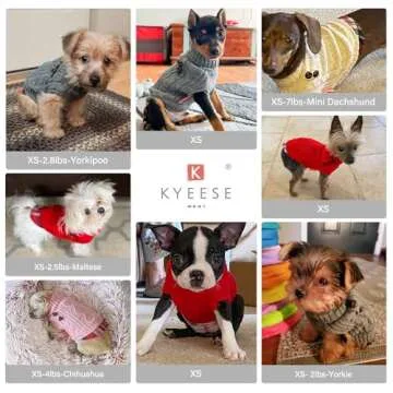 KYEESE Dogs Sweater with Gingham Doggie Pullover Small Dog Sweater Knitwear Knit Dog Sweaters for Small Dogs Male Warm Dog Coats Dog Clothes for Fall Winter